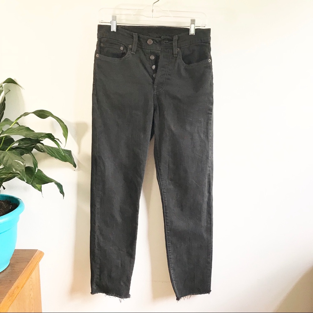 Levi’s button fly raw hem jeans
